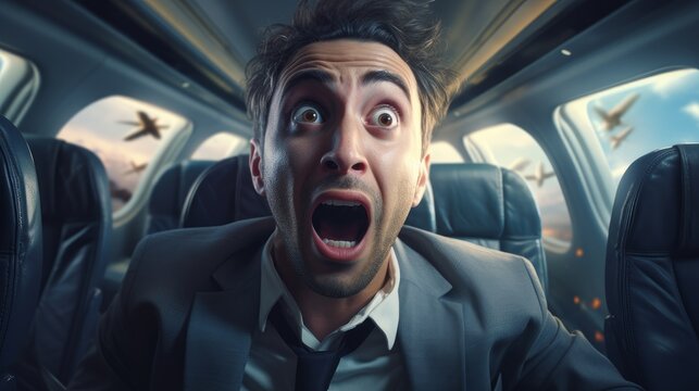 man is afraid to fly