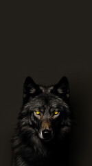 Ultra minimalism photography of a wolf, phone background created with Generative Ai