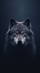 Ultra minimalism photography of a wolf, phone background created with Generative Ai