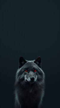 Ultra minimalism photography of a wolf, phone background created with Generative Ai