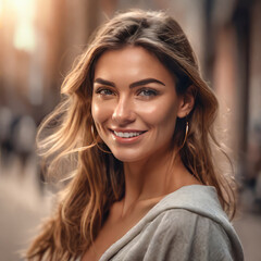 Naklejka premium portrait of a woman beauty on vacation 