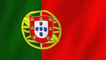 Obraz premium Portugal flag waving in the wind. Flag of Portugal images