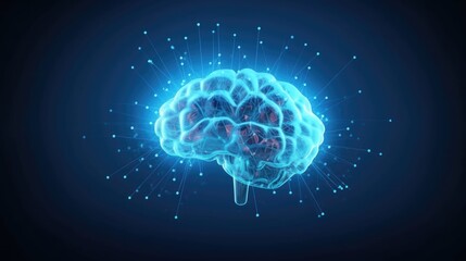 Digital brain connected to data center Concept of Artificial intelligence neural system