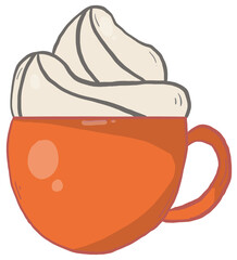 Beverage with whipped cream illustration