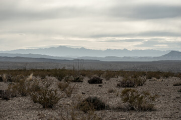 Silhouette Of Mountains Looking South into Mexico From Big Bend