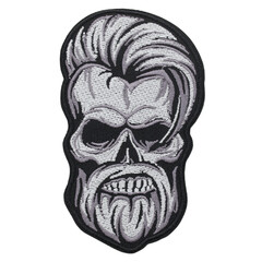 Embroidered patch Hipster skull. Punk Rock, Heavy Metal, Death. Accessory for rockers, metalheads, punks, goths.