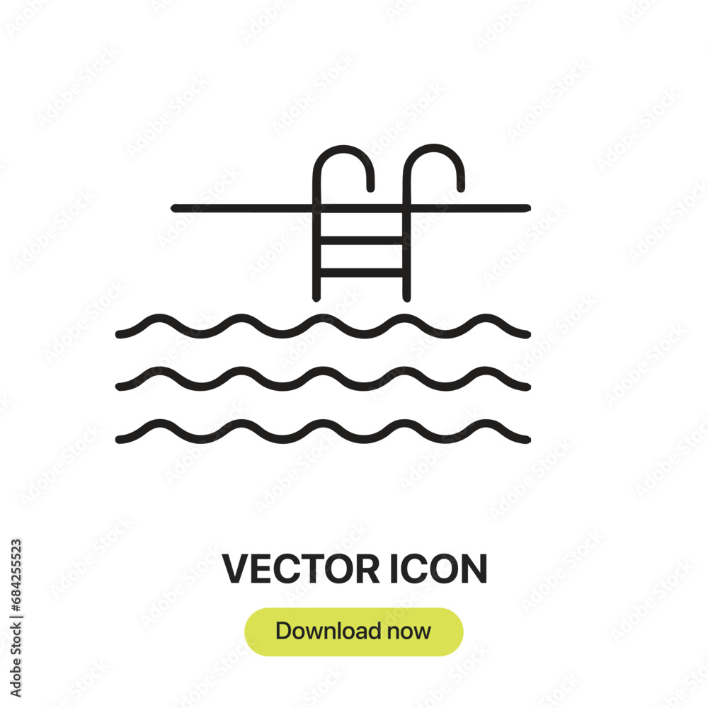 Aufkleber pool icon vector. linear-style sign for mobile concept and web design. pool symbol illustration. pix