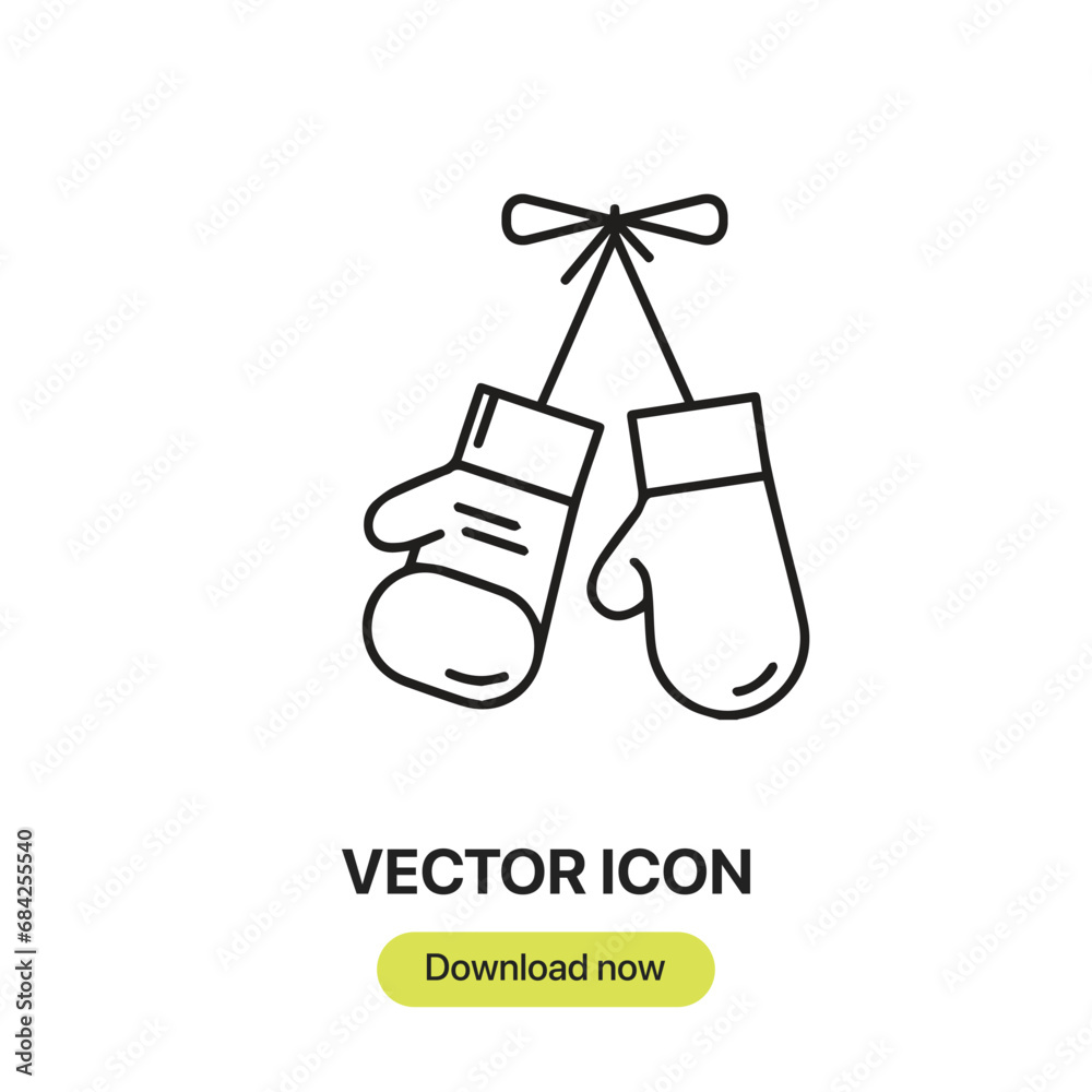 Poster Boxing Gloves icon vector. Linear-style sign for mobile concept and web design. Boxing Gloves symbol illustration. Pixel vector graphics - Vector.	