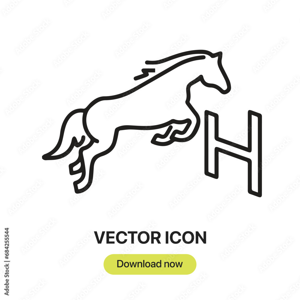 Fototapete horse icon vector. linear-style sign for mobile concept and web design. horse symbol illustration. p