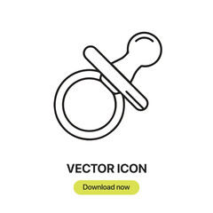 Baby Pacifier icon vector. Linear-style sign for mobile concept and web design. Baby Pacifier symbol illustration. Pixel vector graphics - Vector.	