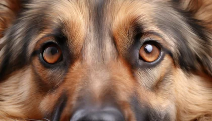 Foto op Plexiglas Macro shot of innocent eyes of  German Shepherd dog © CreativeStock