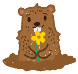 cute groundhog cartoon