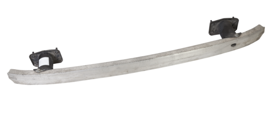 Iron stiffener reinforcement for the rear of the car black body spare part of the strengthener of bumper. Equipment for sale or installation in auto service or garage. Car parts catalog.