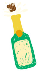Painting, icon, symbol, celebration, champagne wine glass