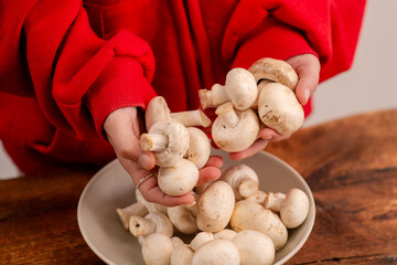 Fresh button mushrooms are ready to be added to your favorite dish