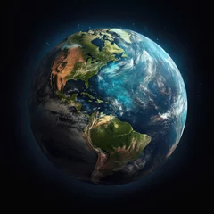 Photo sur Plexiglas Pleine Lune arbre the earth from space, dark style