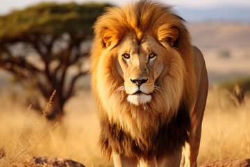 male lion in the wild