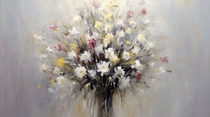 Impressionist Painting of a Bouquet of Flowers