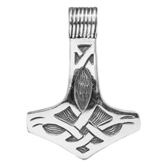 Silver Mjolnir pendant. Peruns ax. Pagan Style. Ancient amulet of Vikings and Slavs. A symbol of...
