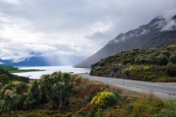 Road in the mountains in new zealand