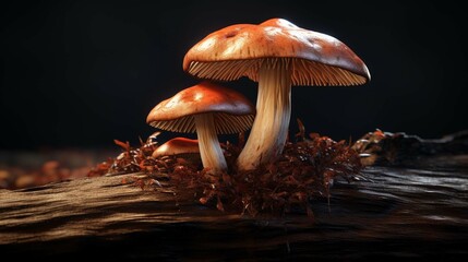 A cap of a cep mushroom with traces of worms - obrazy, fototapety, plakaty