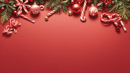 Red Christmas Background with Text Space