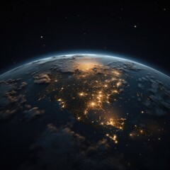 the planet earth from space in the night