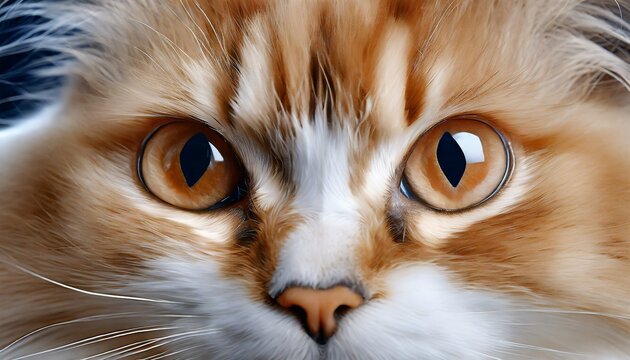 Macro shot of innocent eyes of Himalayan cat