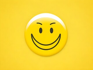 Fototapeta premium happy smiley face emoji on white background