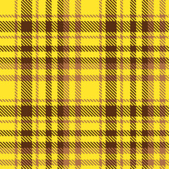 Yellow Brown Tartan Plaid Pattern Seamless. Check fabric texture for flannel shirt, skirt, blanket
