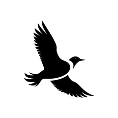 A silhouette bird black and white logo vector art clip