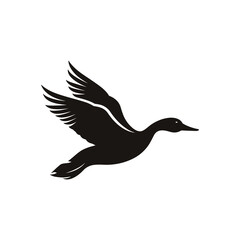 Obraz premium A silhouette bird black and white logo vector art clip