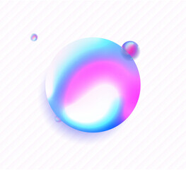 Colorful Glassy Bubble Design on Diagonal Stripes Background