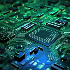 Fototapeta premium Pcb with microchips