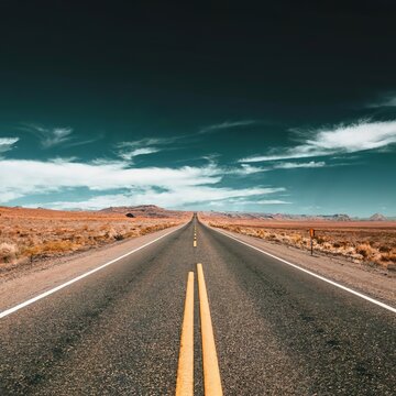Empty asphalt road