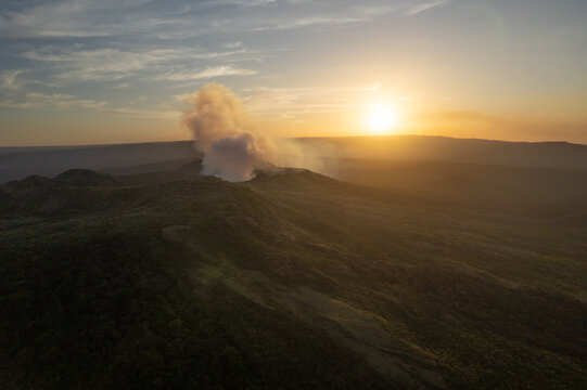 Smoke coming from volcano in Masaya Nicaragua