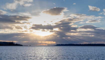 Fototapeta premium Sunset over Lake Ontario