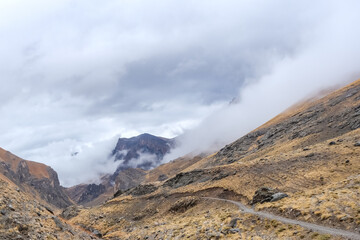 Sea of ​​clouds in high mountains
