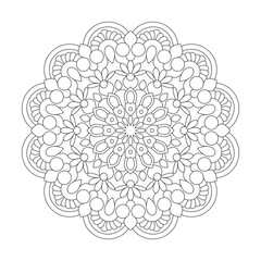 Mandala digital arts coloring book page vector file