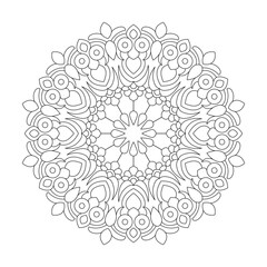 Peaceful mandala Coloring book page design vector file