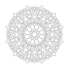 Peaceful mandala Coloring book page design vector file