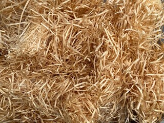 dry soft hay close up