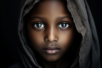 Naklejka premium The powerful expression of a child portrayed through a captivating close-up