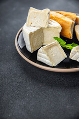 cheese soft white mold creamy taste fresh eating appetizer meal food snack on the table copy space food background rustic top view