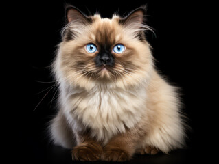 Fototapeta premium Himalayan Cat, Studio Shot Isolated on Clear Background, Generative AI