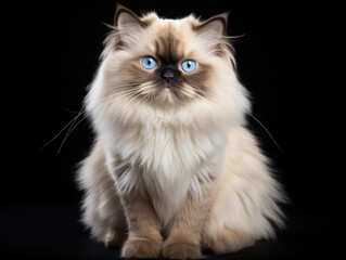 Himalayan Cat, Studio Shot Isolated on Clear Background, Generative AI