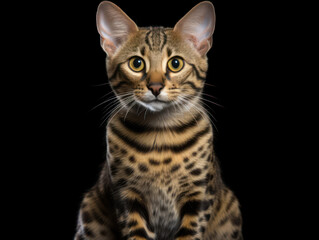 Fototapeta premium Savannah Cat, Studio Shot Isolated on Clear Background, Generative AI