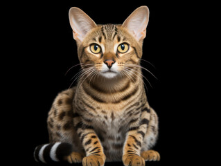 Obraz premium Savannah Cat, Studio Shot Isolated on Clear Background, Generative AI