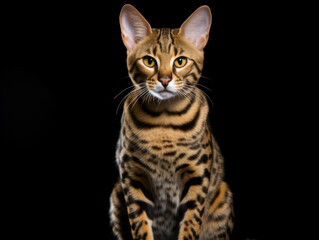 Savannah Cat, Studio Shot Isolated on Clear Background, Generative AI