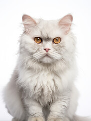 Selkirk Cat, Studio Shot Isolated on Clear Background, Generative AI